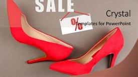  Presentation with red grey - Beautiful presentation featuring red female shoes on grey backdrop and a  colored foreground