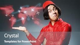  Presentation with hat - Slides with e ticket - man wearing red fez hat background and a gray colored foreground