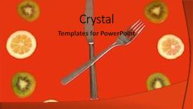  Presentation with lemon lime - Presentation having red figure circle - clock made of kiwi lime background and a red colored foreground