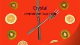  Presentation with lemon lime - Cool new PPT layouts with red figure circle - clock made of kiwi lime backdrop and a red colored foreground