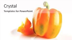  Presentation with orange peel isolated - PPT theme having red figure circle - fresh orange bell pepper isolated background and a  colored foreground