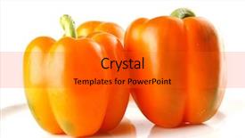  Presentation with orange peel isolated - PPT theme featuring red figure circle - light orange bell pepper isolated background and a  colored foreground