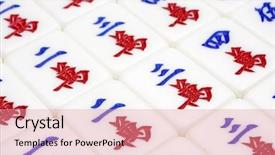  Presentation with mahjong - Amazing PPT layouts having red figure circle - mahjong tiles backdrop and a  colored foreground