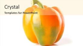  Presentation with rainbow over orad - Theme with red figure circle - raw fresh orange bell pepper background and a  colored foreground