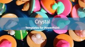  Presentation with many bubbles in water close - Amazing PPT layouts having red figure group - close up of duck toys backdrop and a teal colored foreground