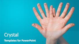  Presentation with in loving memory - Cool new theme with red figure group - cute smiley fingers loving backdrop and a teal colored foreground