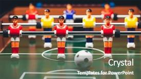  Presentation with game - Colorful theme enhanced with red figure group - table football foosball soccer game backdrop and a gray colored foreground