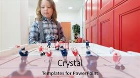  Presentation with hockey tournament invitation - Slide set enhanced with red figure team - boy playing on hockey background and a soft green colored foreground