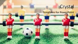  Presentation with abstract light - Audience pleasing slides consisting of red figure team - table football game abstract light backdrop and a lemonade colored foreground