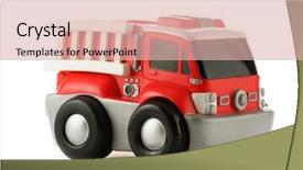  Presentation with fire red - Presentation theme featuring red fire engine toy isolated background and a lemonade colored foreground