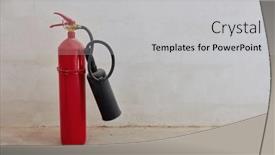  Presentation with fire extinguisher - Slides having red-fire-extinguisher-in-front background and a light gray colored foreground