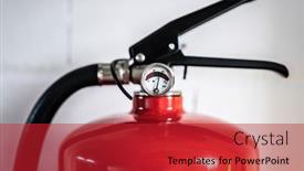  Presentation with fire red - Slide deck featuring red-fire-extinguisher-outdoors-closeup background and a crimson colored foreground