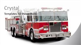  Presentation with fire truck - PPT layouts having red-fire-truck-isolated background and a white colored foreground