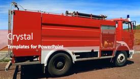  Presentation with fire red - PPT theme featuring red-fire-truck background and a crimson colored foreground