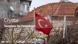  Presentation with red star - Presentation design enhanced with red-flag-of-turkey background and a violet colored foreground
