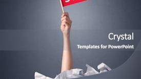  Presentation with stop - Beautiful theme featuring red flag with stop backdrop and a gray colored foreground