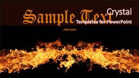  Presentation with flame - Presentation design featuring red flame in the night background and a wine colored foreground