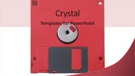  Presentation with red - Colorful PPT theme enhanced with red floppy disc isolated om backdrop and a red colored foreground