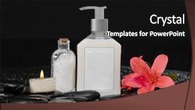  Presentation with red hibiscus rosa sinensis flower - Beautiful PPT theme featuring red flower with candle oil backdrop and a black colored foreground