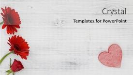  Presentation with heart flowers - Slide set consisting of red-flowers-with-red-heart background and a light gray colored foreground