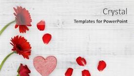  Presentation with heart flowers - Presentation consisting of red-flowers-with-red-heart background and a white colored foreground