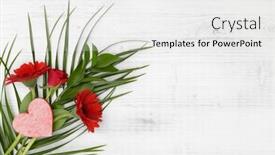  Presentation with heart flowers - Cool new presentation theme with red-flowers-with-red-heart backdrop and a white colored foreground