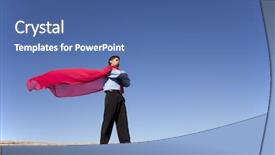  Presentation with superman - Presentation theme consisting of red flying cape like superman background and a ocean colored foreground