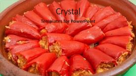 Presentation with food red - Audience pleasing PPT theme consisting of  backdrop and a  colored foreground