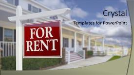  Presentation with real estate - Presentation enhanced with red for rent real estate background and a light blue colored foreground