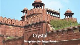  Presentation with india fort - PPT theme having red fort delhi india background and a tawny brown colored foreground