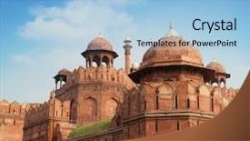  Presentation with india fort - Audience pleasing slide set consisting of red fort in delhi unesco backdrop and a  colored foreground
