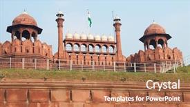  Presentation with shah jahan - Audience pleasing PPT layouts consisting of red fort is a 17th backdrop and a coral colored foreground