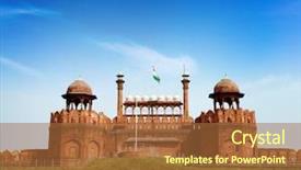  Presentation with shah jahan - Beautiful presentation design featuring red fort is a 17th backdrop and a red colored foreground