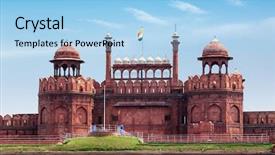  Presentation with india fort - Colorful slides enhanced with red fort lal qila delhi backdrop and a light blue colored foreground