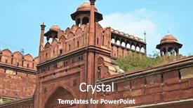  Presentation with india fort - Cool new presentation with red fort lal qila world backdrop and a tawny brown colored foreground