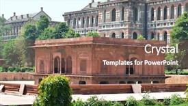  Presentation with world children culture - Beautiful PPT theme featuring red fort lal qila world backdrop and a violet colored foreground
