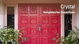  Presentation with red garage door red metal - Beautiful PPT layouts featuring red front doors with flower backdrop and a tawny brown colored foreground