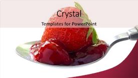  Presentation with jelly - PPT theme with red fruit jelly with strawberry background and a lemonade colored foreground