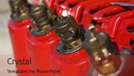  Presentation with oil and gas - PPT layouts enhanced with red gas cans sit outside background and a  colored foreground