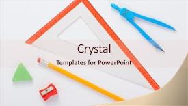  Presentation with school - Amazing theme having red geometric - school set and ruler backdrop and a lemonade colored foreground