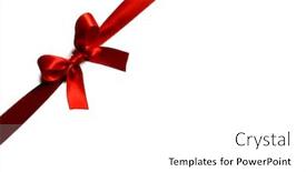  Presentation with red bow - Colorful presentation theme enhanced with red gift bow isolated backdrop and a white colored foreground