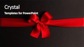  Presentation with red and black - Colorful presentation enhanced with red gift bow on black backdrop and a wine colored foreground