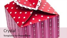  Presentation with hearts - Presentation theme having red gift box and hearts background and a coral colored foreground