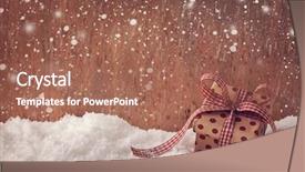  Presentation with an open gift box - Audience pleasing slide set consisting of red gift box on snow backdrop and a  colored foreground