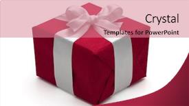  Presentation with red banner - Slides having red gift box with white background and a coral colored foreground