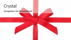  Presentation with gift ribbon - Beautiful slides featuring red gift ribbon backdrop and a pink colored foreground
