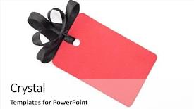  Presentation with red bow - Amazing presentation theme having red gift tag with black backdrop and a white colored foreground