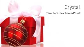  Presentation with satin - Colorful slide deck enhanced with red gift tied with a white satin ribbon bow backdrop and a white colored foreground