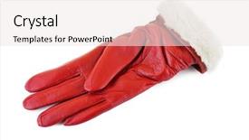  Presentation with red - PPT theme having red glove isolated on white background background and a sky blue colored foreground