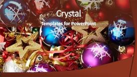  Presentation with red gold - Cool new theme with red gold abstract - christmas ball backdrop and a tawny brown colored foreground